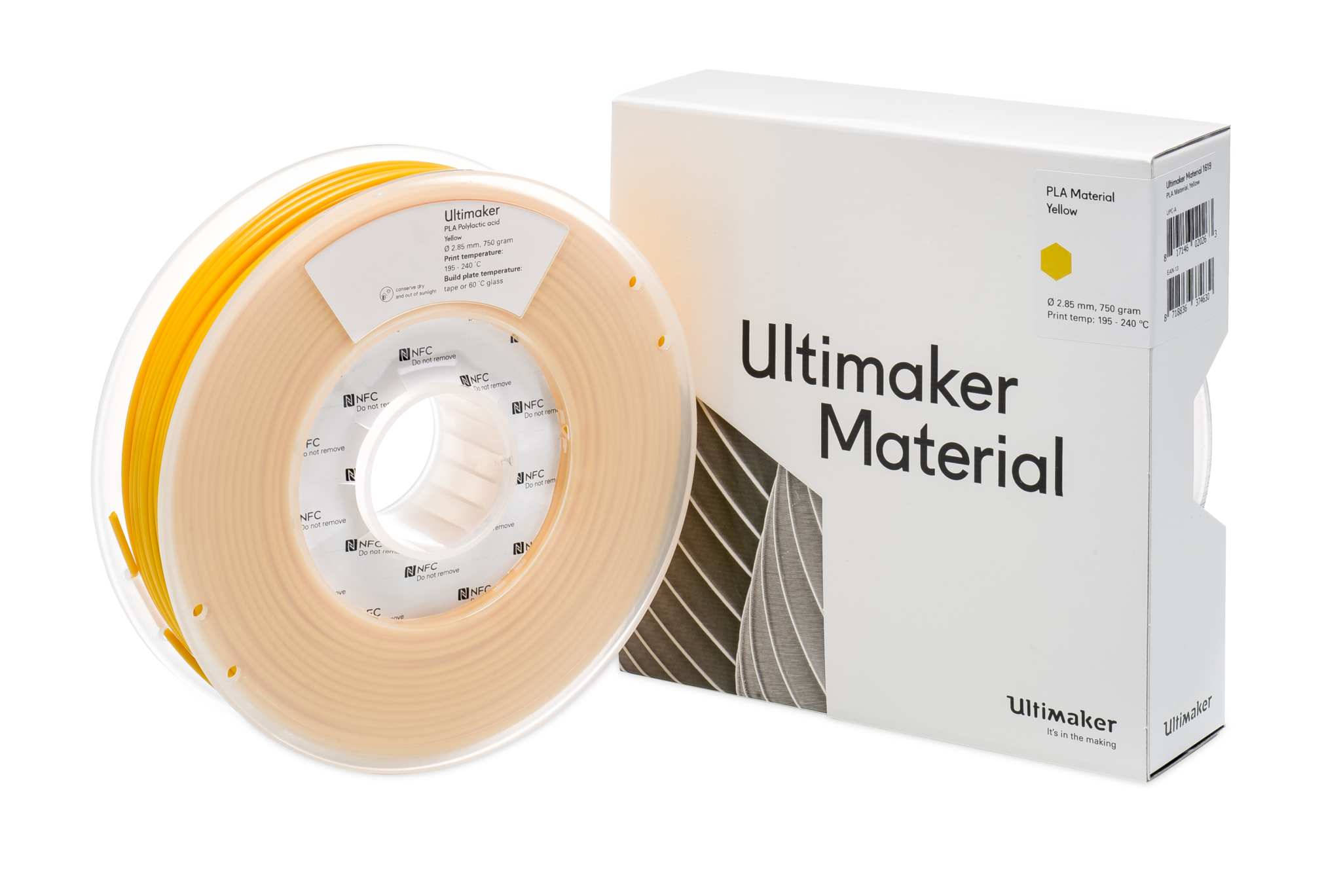Filamento Ultimaker PLA M0751 Amarillo 750GR/2.85mm