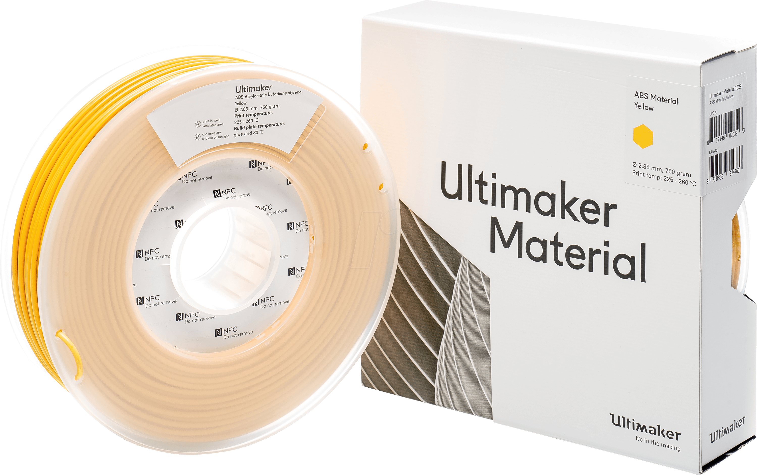 Filamento Ultimaker ABS M2560 Amarillo 750GR / 2.85mm