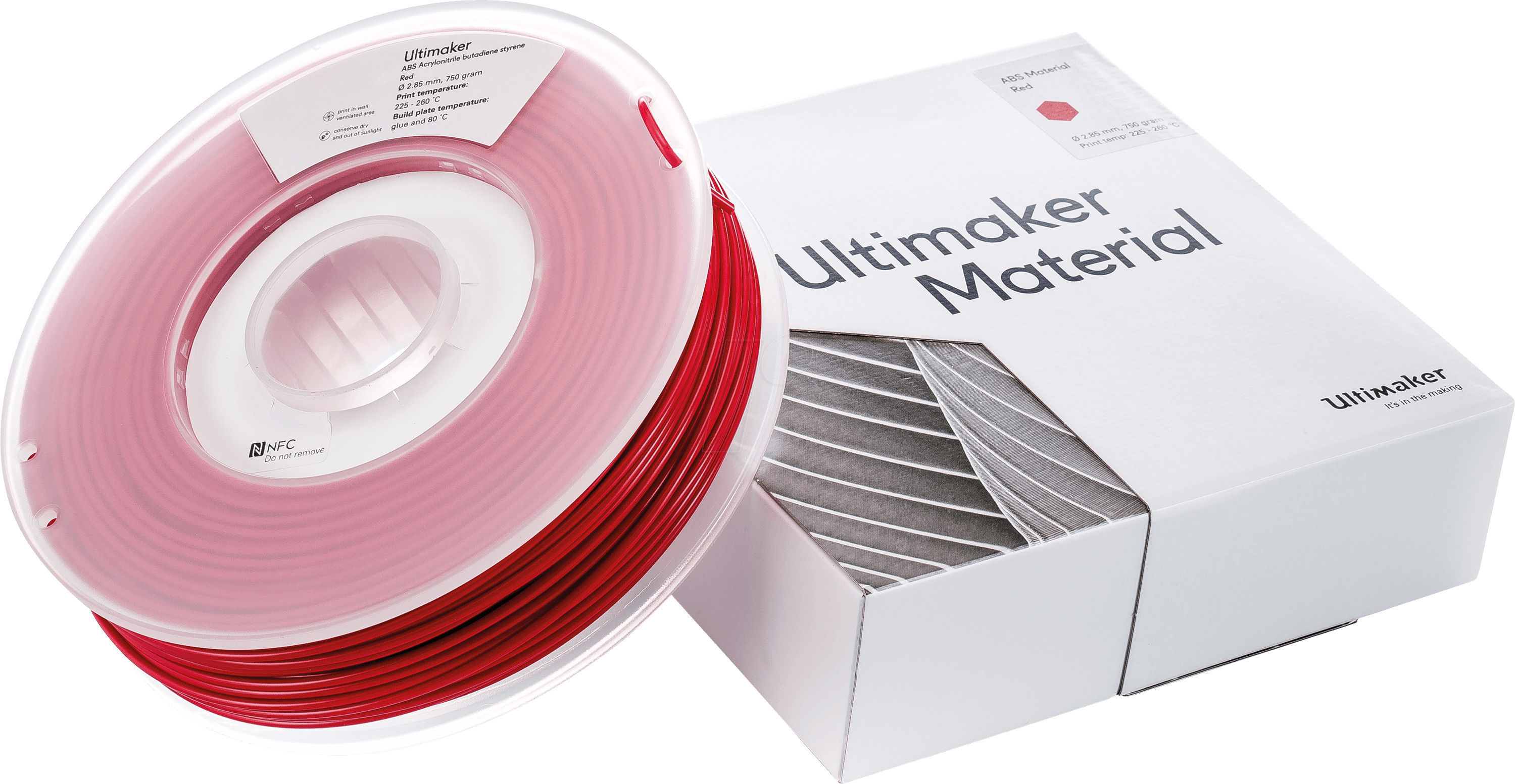 Filamento Ultimaker ABS M2560 Rojo 750GR/2.85mm