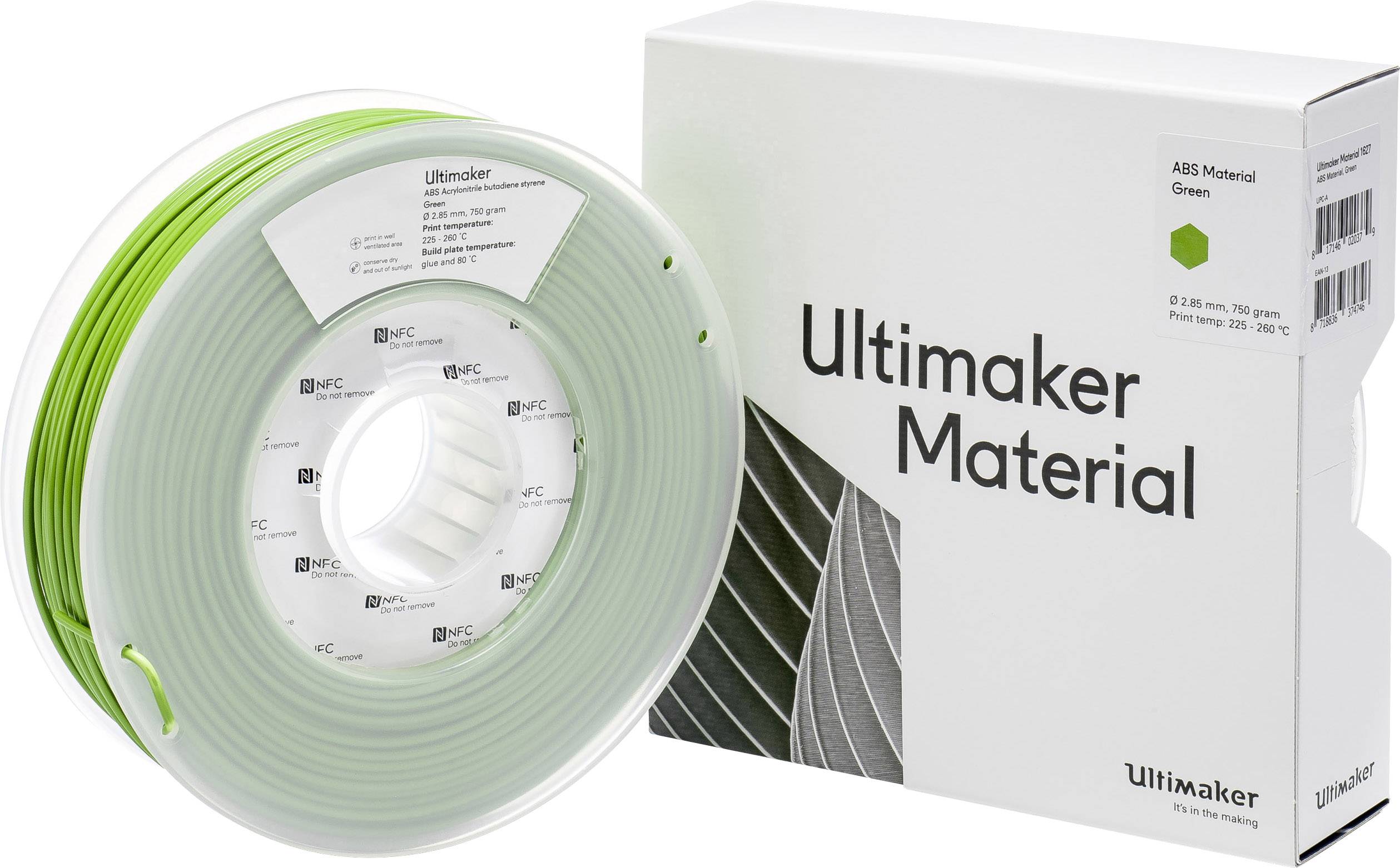 Filamento Ultimaker ABS M2560 Verde 750GR/2.85mm